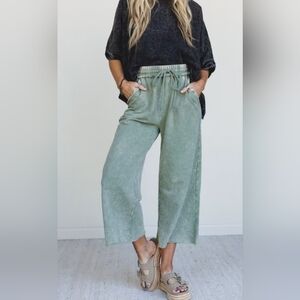 Three Bird Nest Green Cropped Pants
